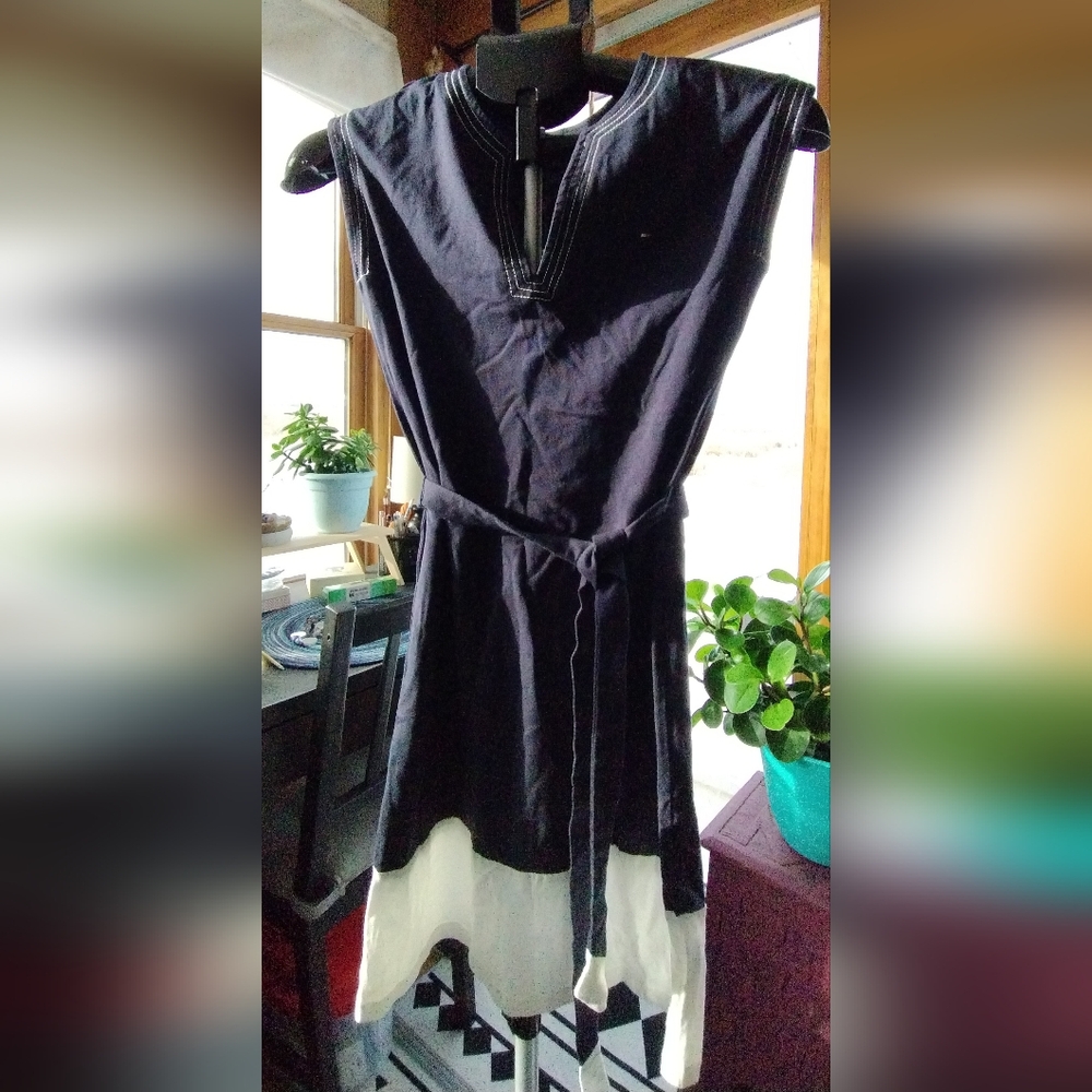 Tommy Hilfiger Xxs Blue And White Dress